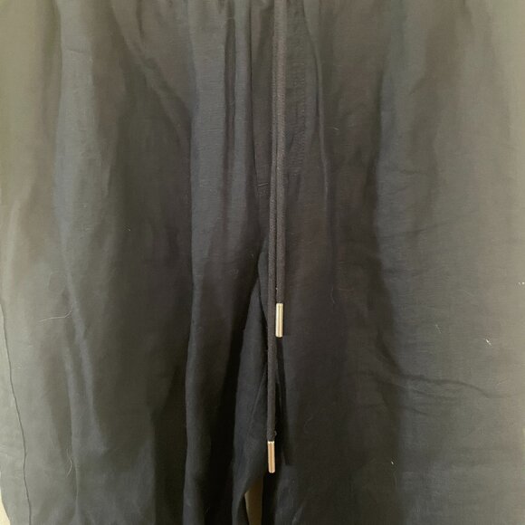 Quince 100% European Linen Wide Leg Pants, Navy, L - Picture 4 of 5